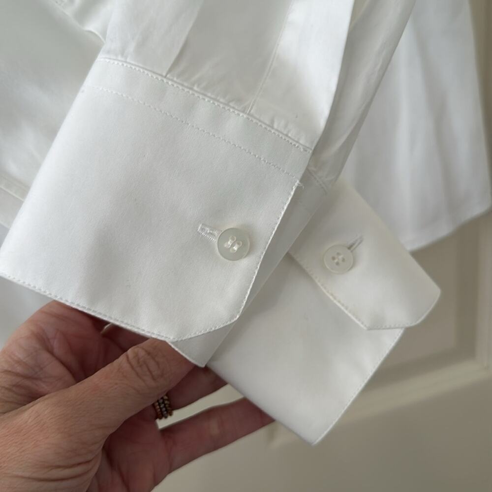 Dolce & Gabbana White Stretch Poplin Lace Tuxedo Shirt IT 38 US 2 Formal Dress - Picture 8 of 13